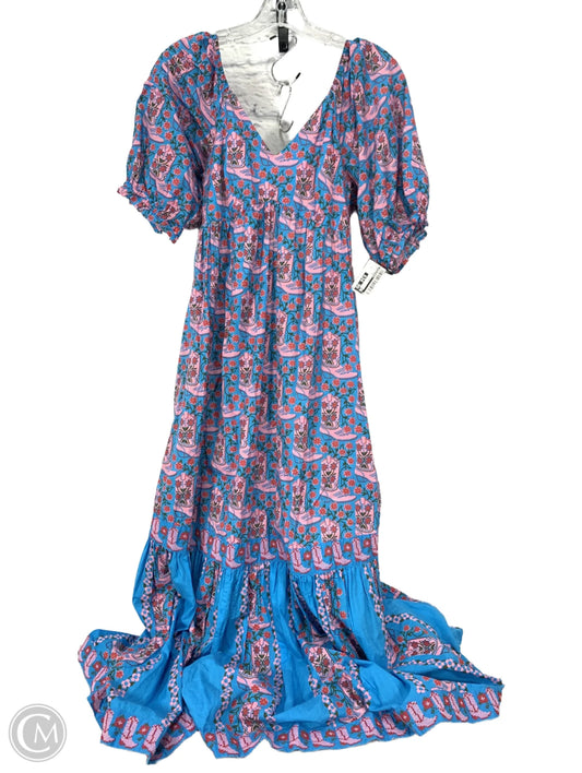 Dress Party Long By Printfresh In Blue & Pink, Size: S