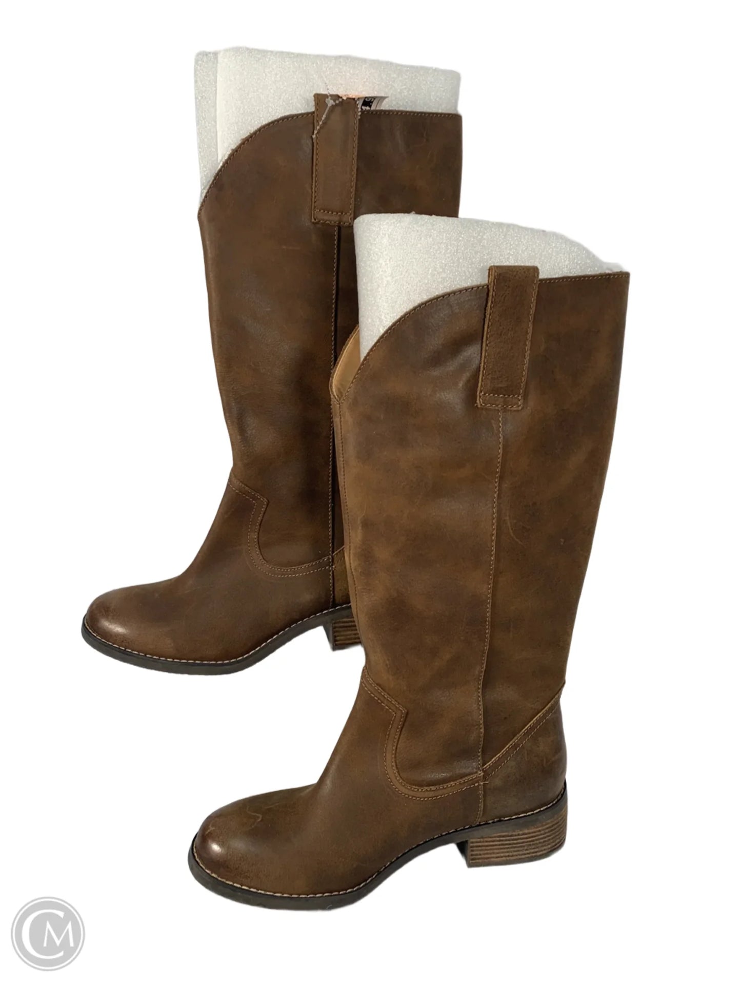 Boots Knee Heels By Dingo In Brown, Size: 9.5