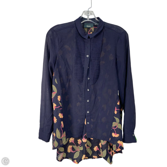 Top Long Sleeve By Maeve In Blue & Green, Size: Xs