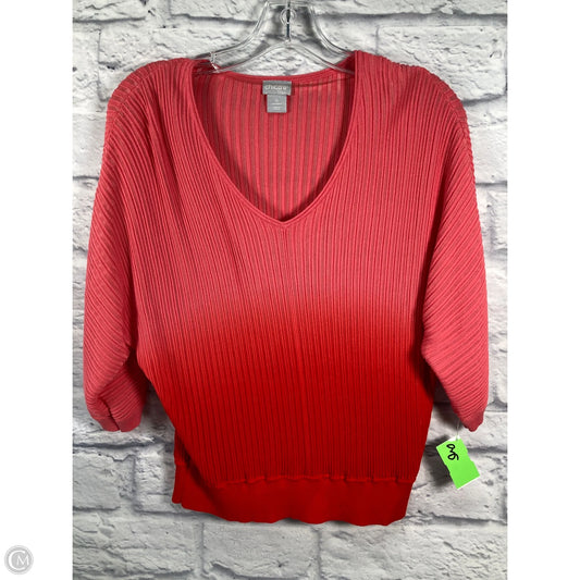 Top Short Sleeve By Chicos In Pink & Red, Size: S