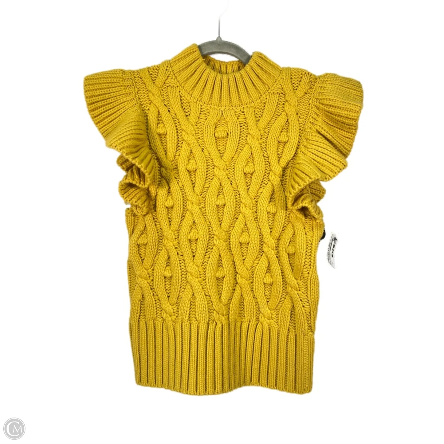 Vest Sweater By Anthropologie In Yellow, Size: Xs