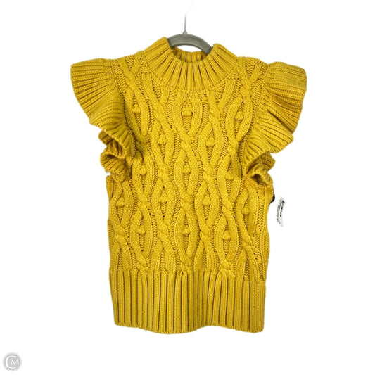 Vest Sweater By Anthropologie In Yellow, Size: Xs