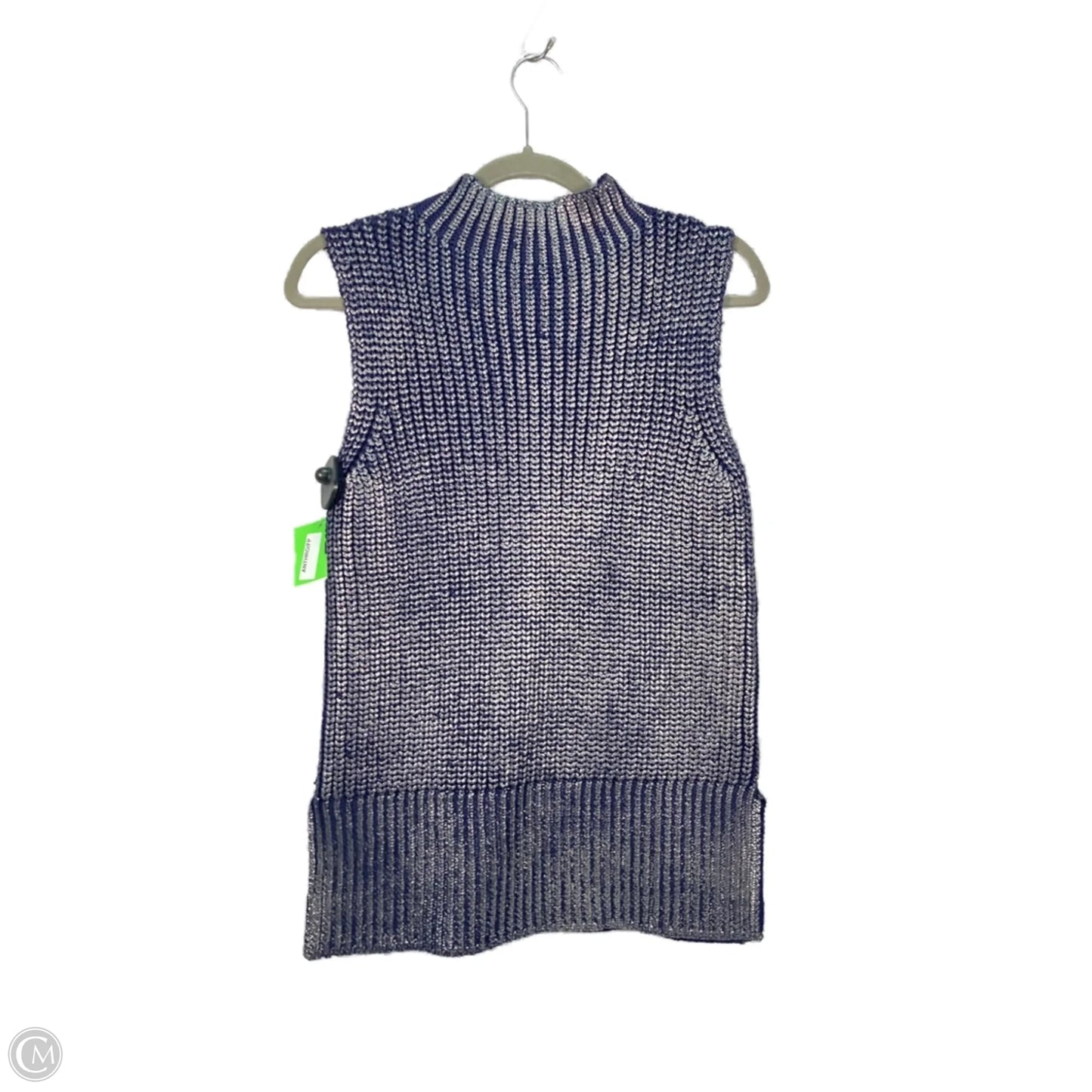 Vest Sweater By Pilcro In Blue & Silver, Size: Xxs