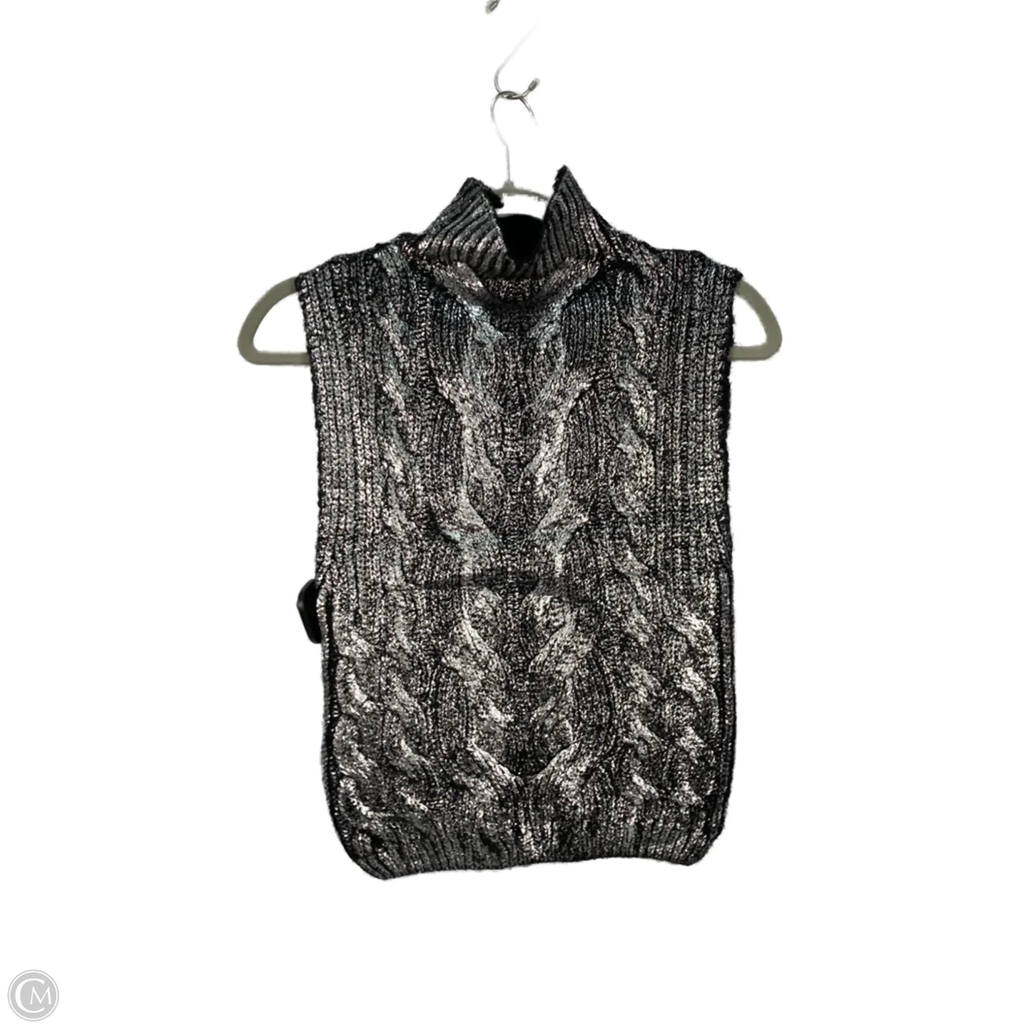 Vest Sweater By Pilcro In Black & Silver, Size: Xs