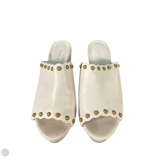 Sandals Heels Platform By Clothes Mentor In Taupe, Size: 8