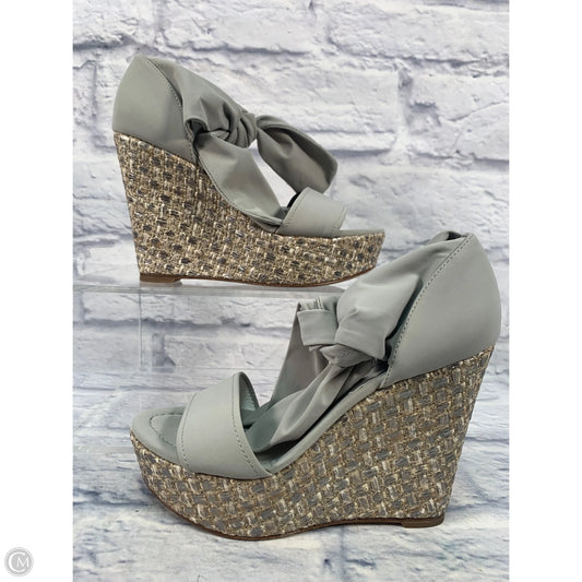 Sandals Heels Platform By Donal J. Pliner In Grey & Tan, Size: 6.5