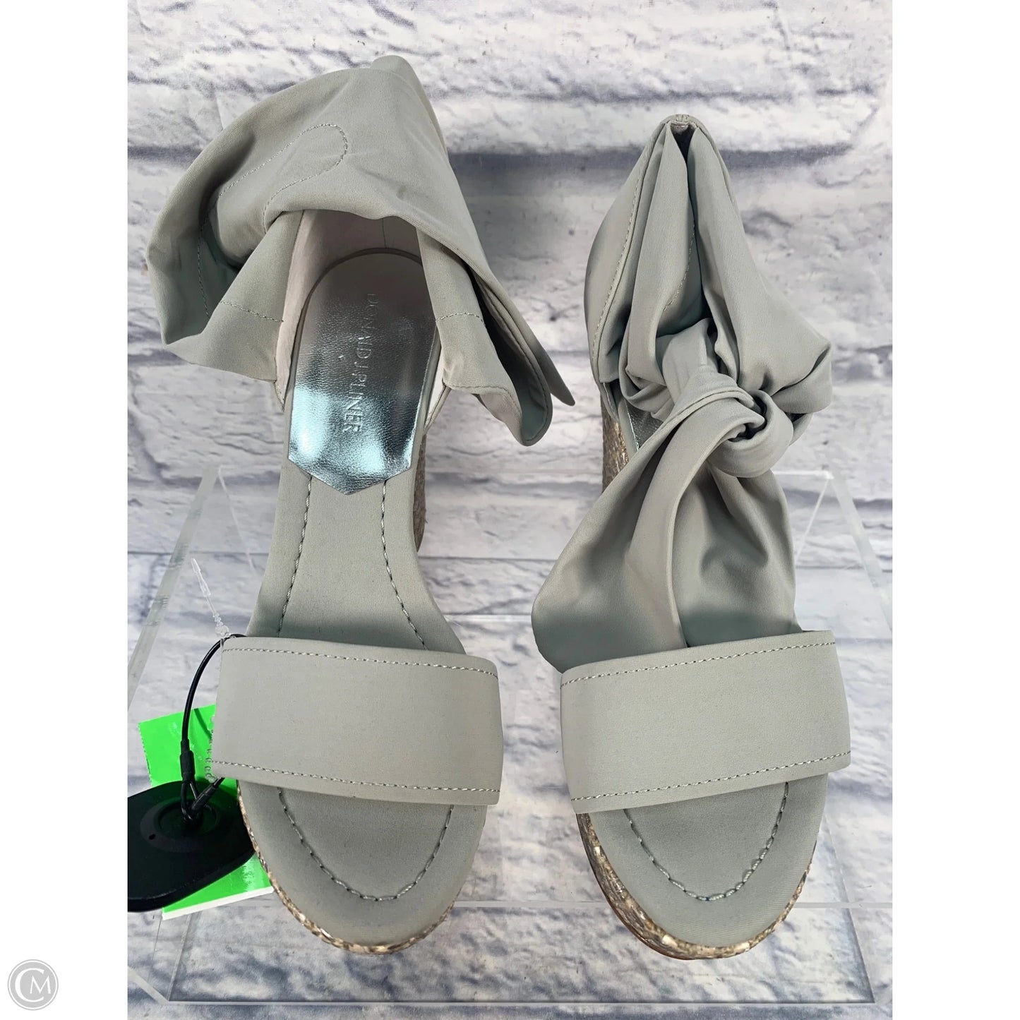 Sandals Heels Platform By Donal J. Pliner In Grey & Tan, Size: 6.5