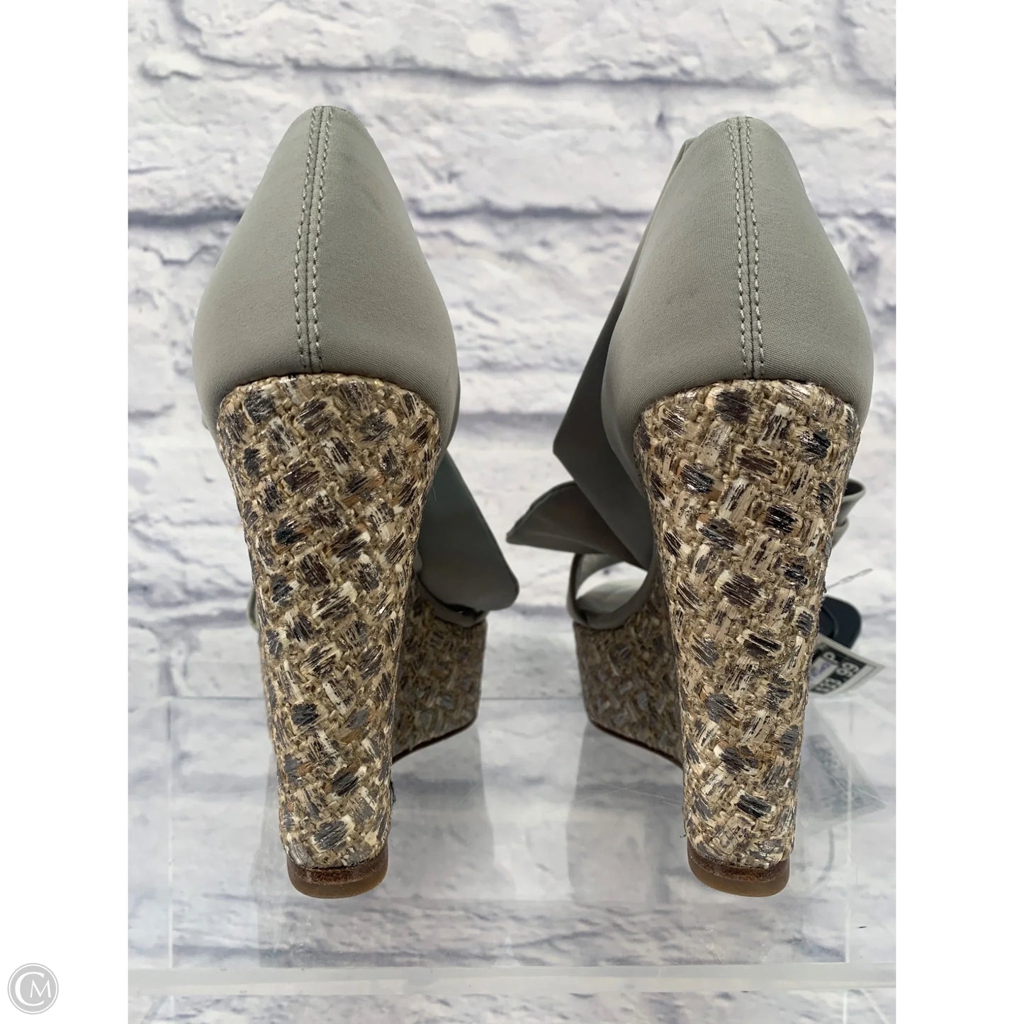 Sandals Heels Platform By Donal J. Pliner In Grey & Tan, Size: 6.5