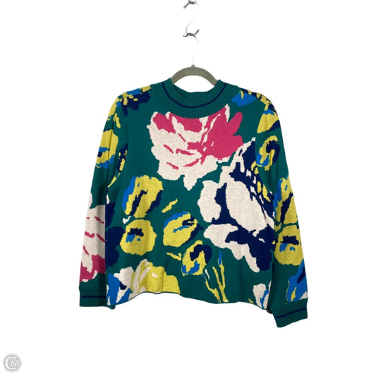 Sweater By Hwr In Green & Pink, Size: M
