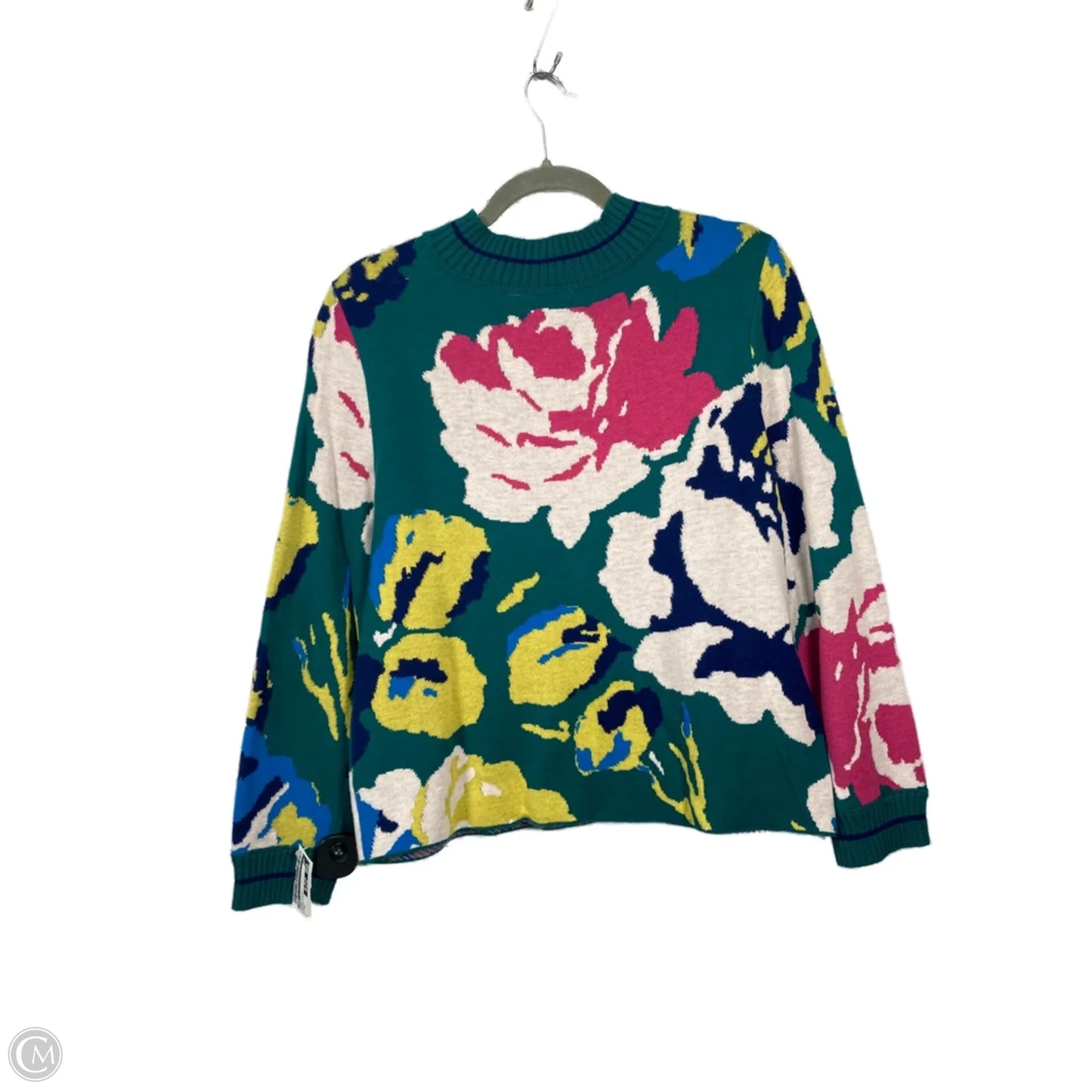 Sweater By Hwr In Green & Pink, Size: M