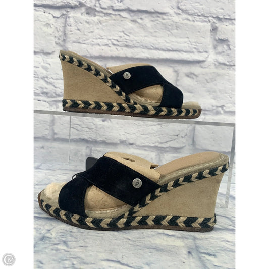 Sandals Designer By Ugg In Black & Brown, Size: 7