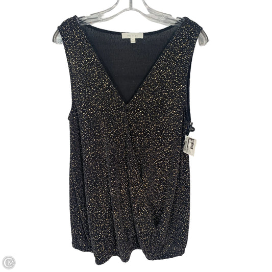 Top Sleeveless By Eri + Ali In Black & Gold, Size: M