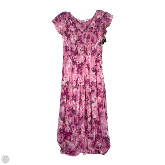 Dress Party Long By Clothes Mentor In Pink & Purple, Size: L