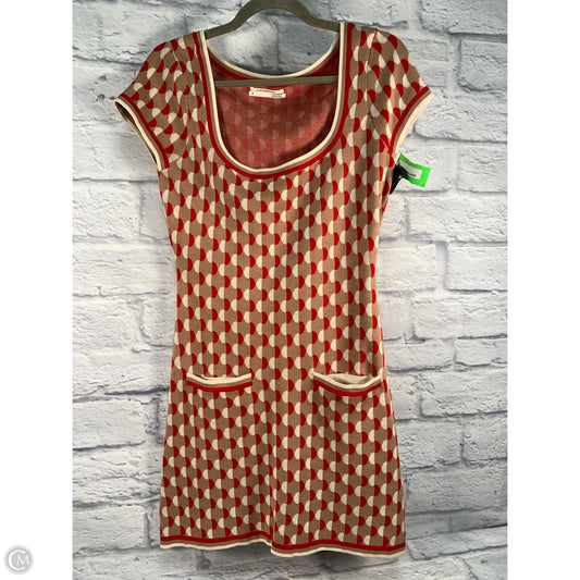 Dress Sweater By Anthropologie In Red & Tan, Size: Xs
