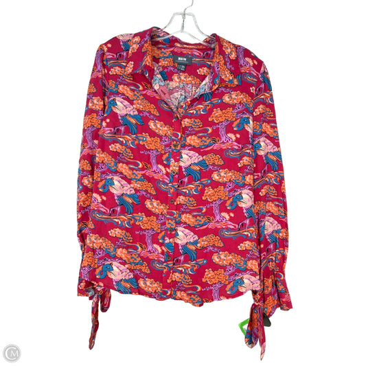 Top Long Sleeve By Maeve In Blue & Purple, Size: L