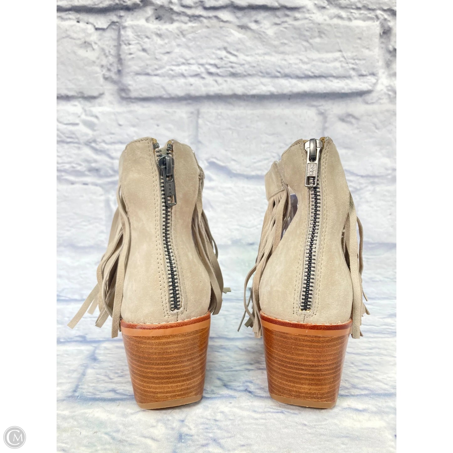 Sandals Heels Block By Clothes Mentor In Tan, Size: 9.5