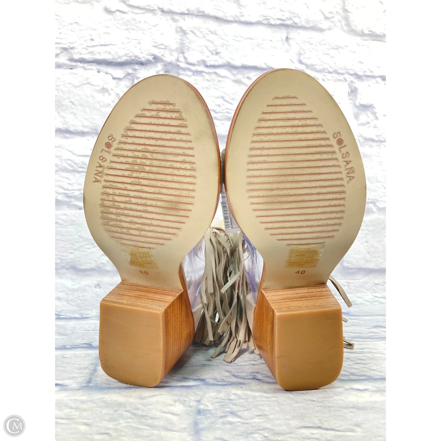 Sandals Heels Block By Clothes Mentor In Tan, Size: 9.5