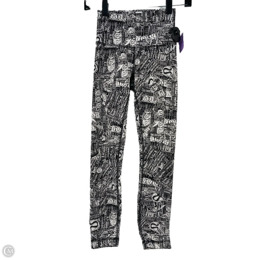Athletic Leggings By Lululemon In Black & White, Size: Xs