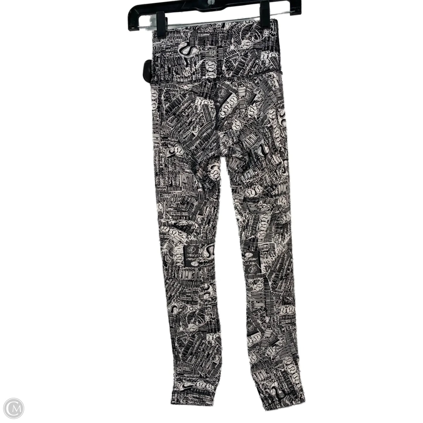 Athletic Leggings By Lululemon In Black & White, Size: Xs