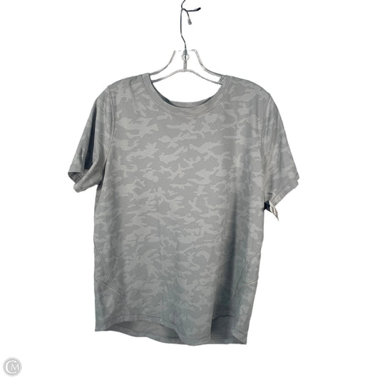 Athletic Top Short Sleeve By Lululemon In Grey, Size: L