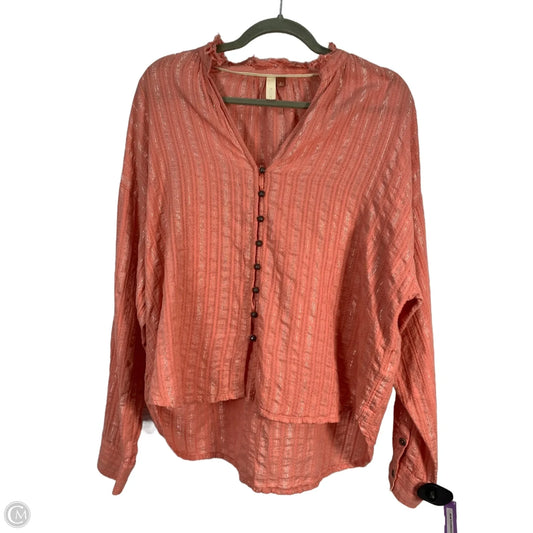 Top Long Sleeve By Pilcro In Pink, Size: S
