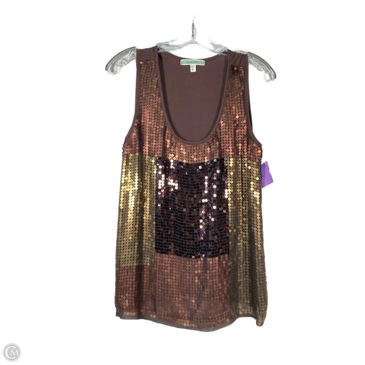 Top Sleeveless By Pleione In Brown, Size: S