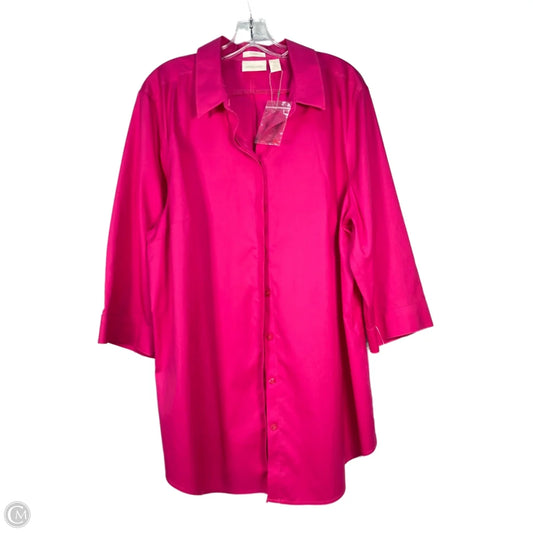 Tunic Long Sleeve By Chicos In Pink, Size: Xxl