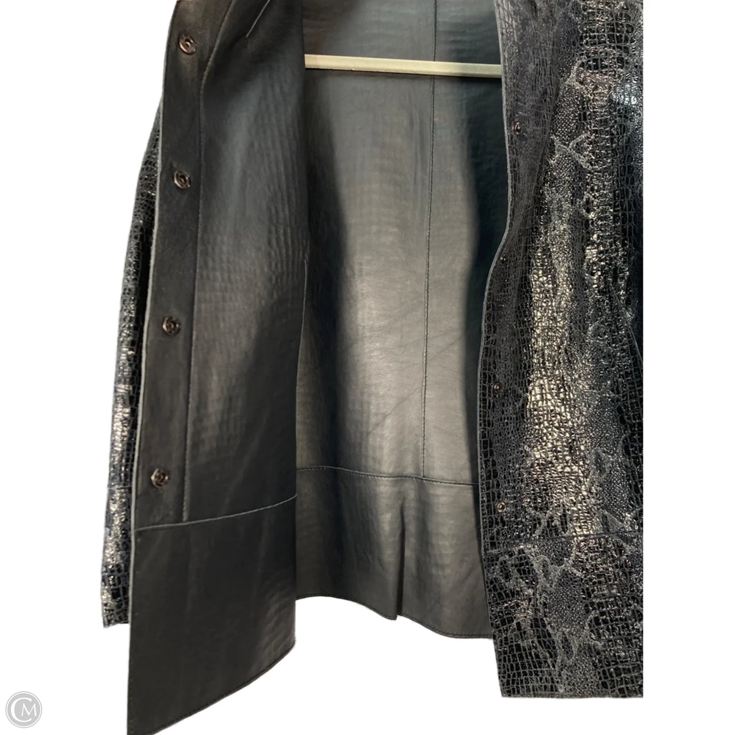 Jacket Leather By Clothes Mentor In Black, Size: S