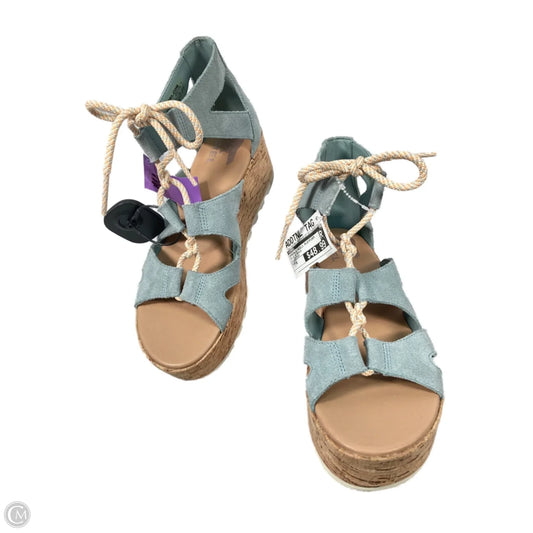 Sandals Heels Platform By Sorel In Blue & Brown, Size: 8