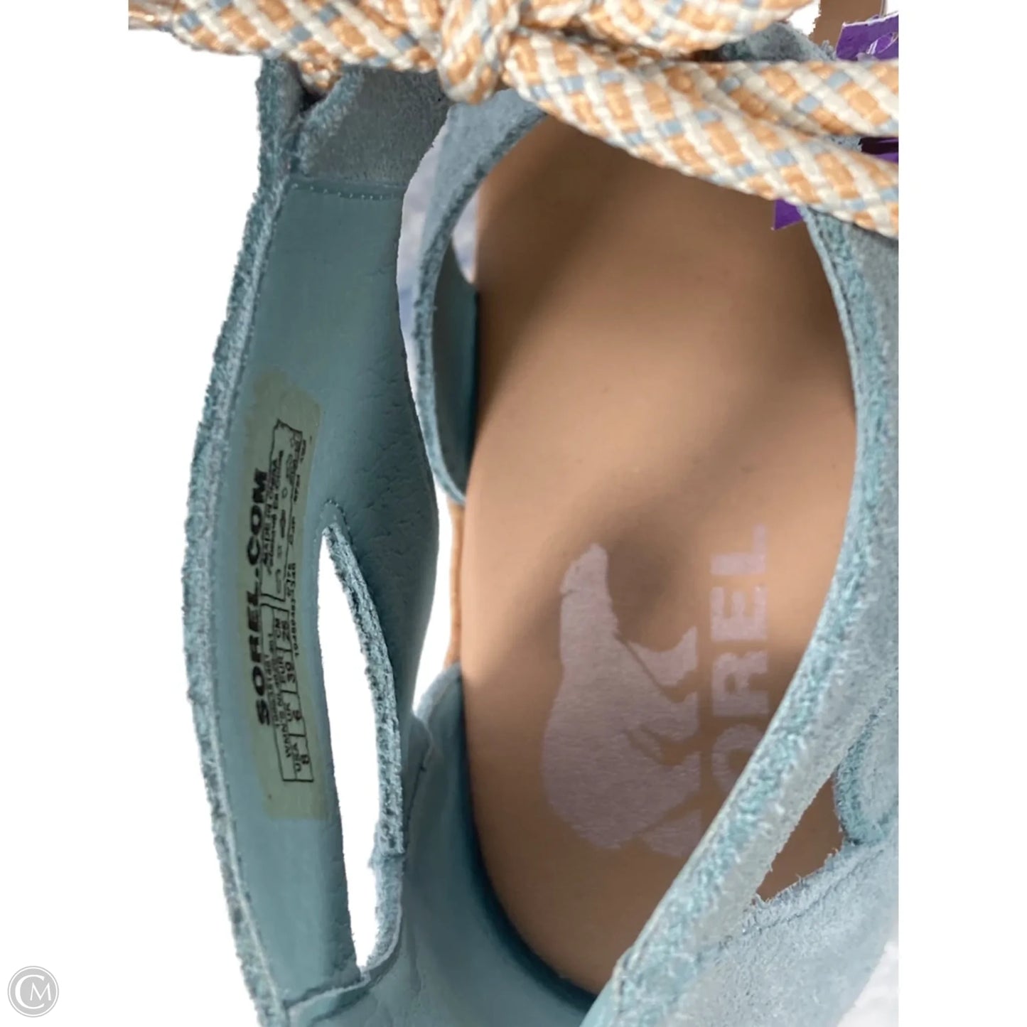 Sandals Heels Platform By Sorel In Blue & Brown, Size: 8