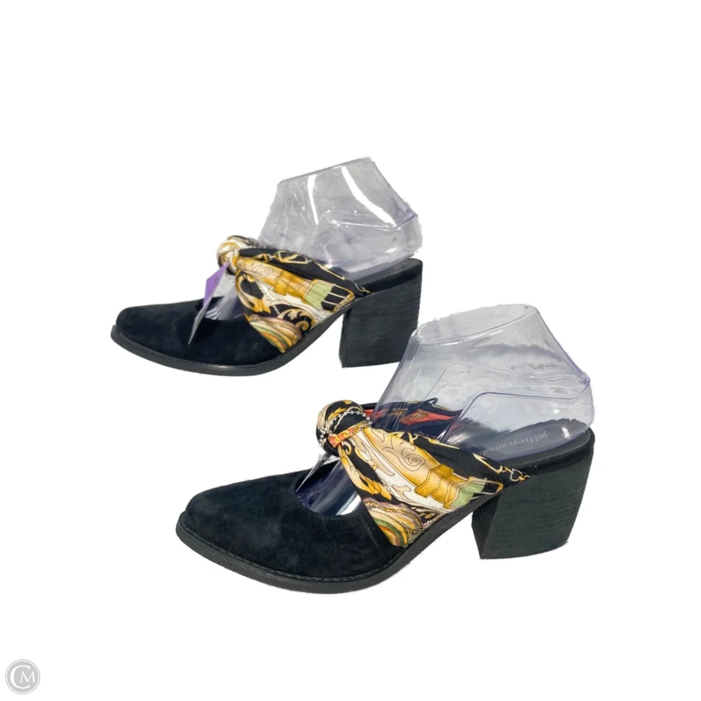 Shoes Heels Block By Jeffery Campbell In Black & Gold, Size: 7.5