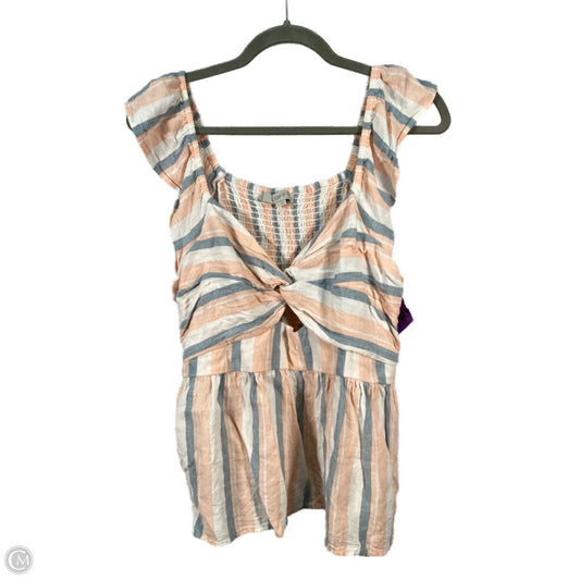 Top Sleeveless By Loft In Blue & Pink, Size: L