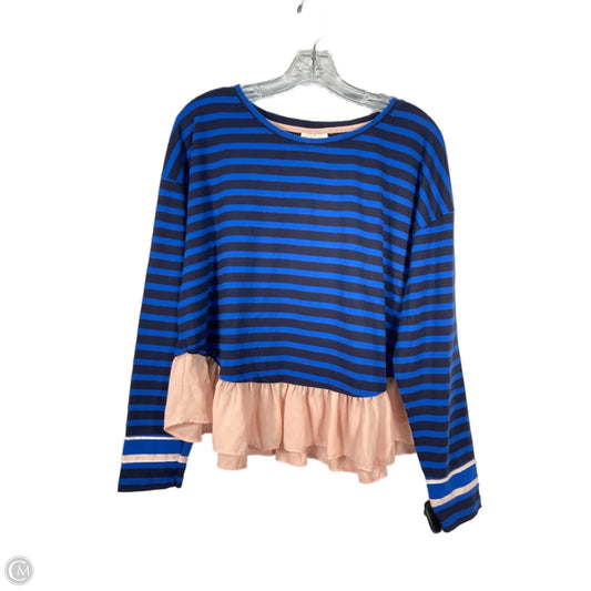 Top Long Sleeve By Deletta In Blue & Pink, Size: Xl