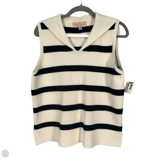 Vest Sweater By Philosophy In Black & Cream, Size: L