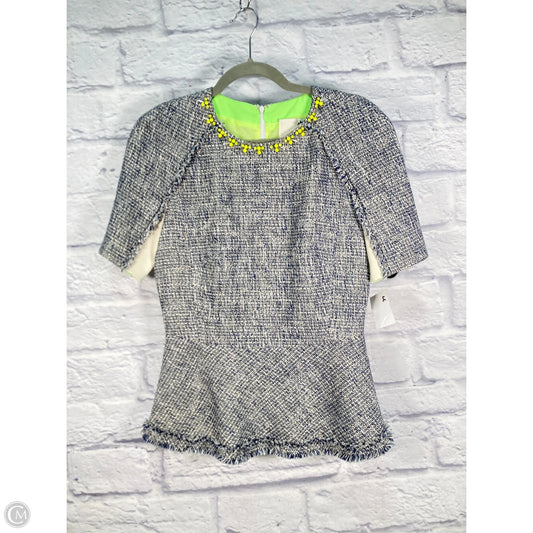 Top Short Sleeve By Clothes Mentor In Blue & Cream, Size: S