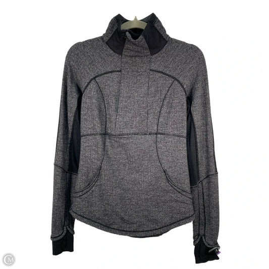 Athletic Jacket By Lululemon In Black & Grey, Size: S