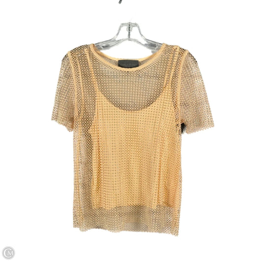 Top Short Sleeve By Sunday In Brooklyn In Gold, Size: S