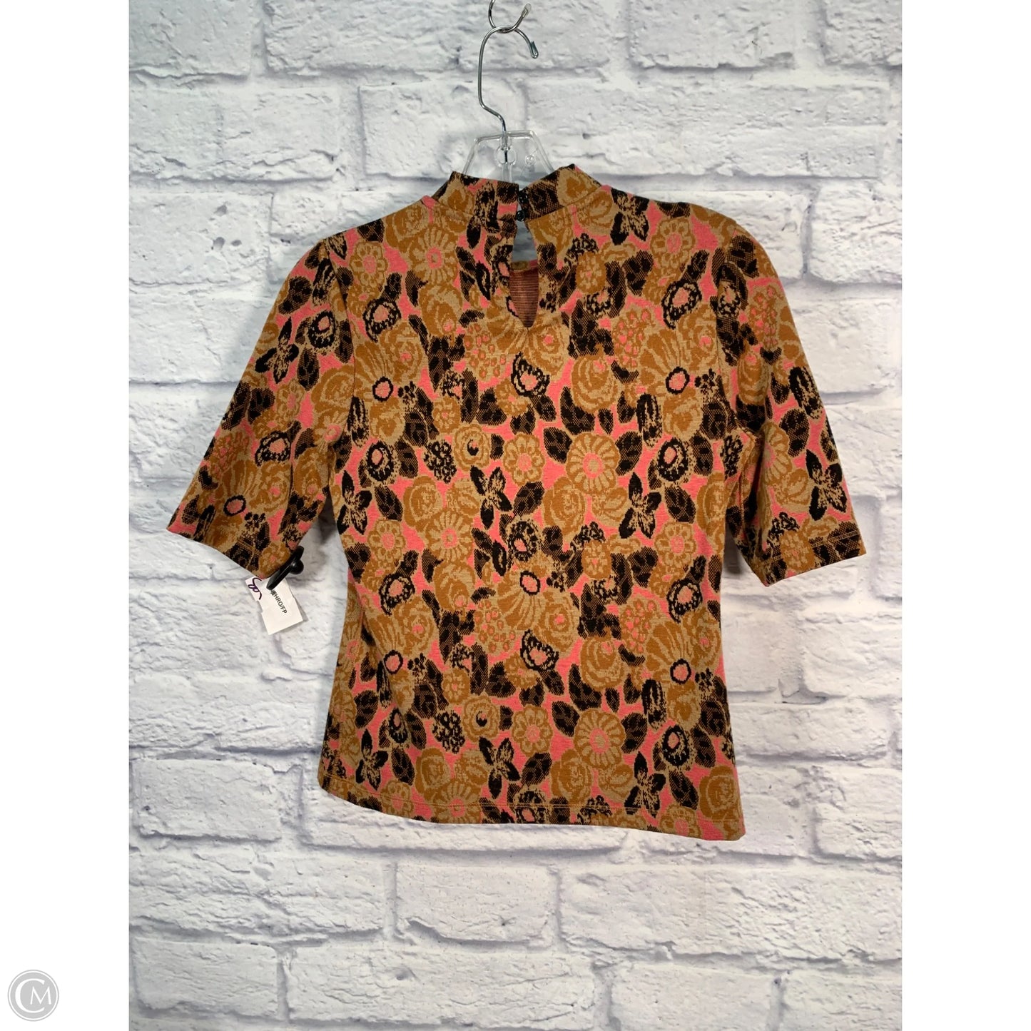 Top Short Sleeve By Maeve In Brown & Pink, Size: Xs