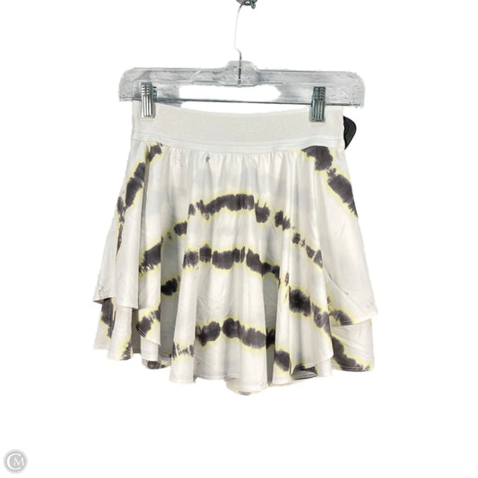 Athletic Skort By Lululemon In White & Yellow, Size: Xs