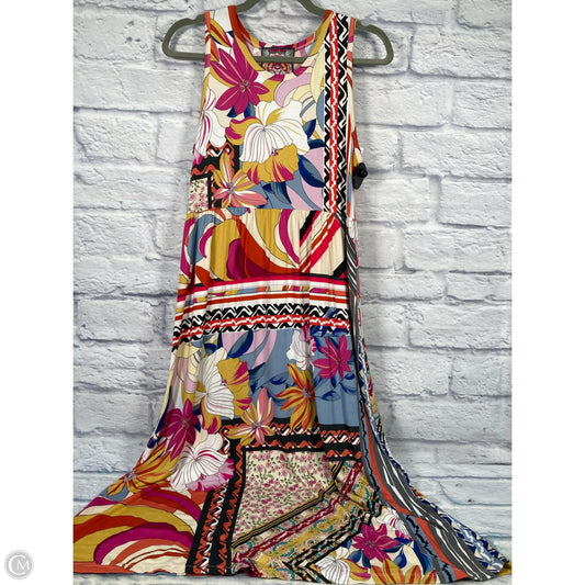 Dress Party Midi By Johnny Was In Purple & Yellow, Size: S