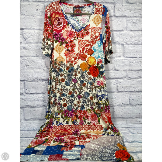 Dress Party Midi By Johnny Was In Cream & Red, Size: M