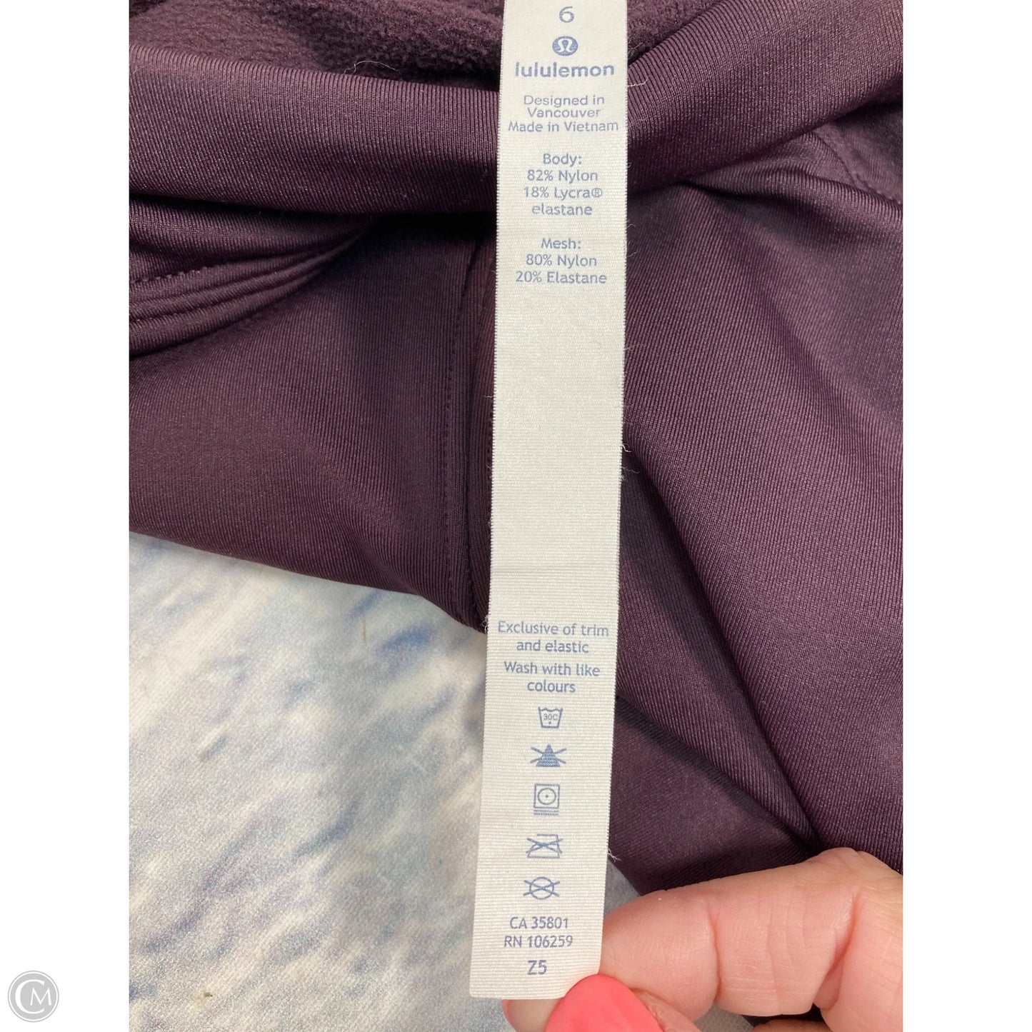 Athletic Leggings By Lululemon In Purple, Size: S