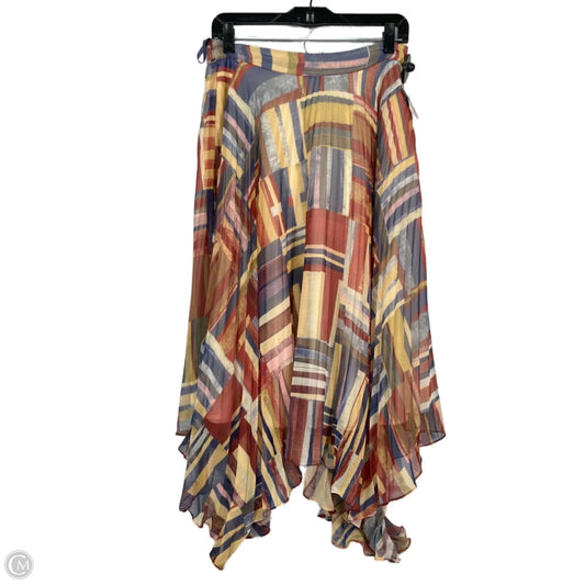 Skirt Midi By Anthropologie In Blue & Yellow, Size: 4