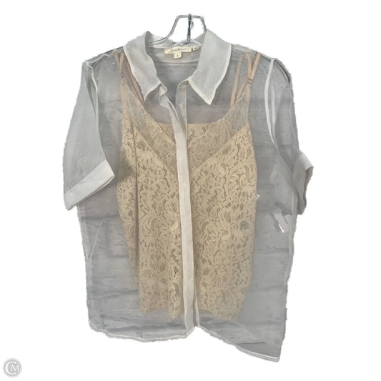 Top 2pc Short Sleeve By Forever That Girl In Tan & White, Size: M