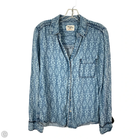 Top Long Sleeve By Holding Horses In Blue, Size: S