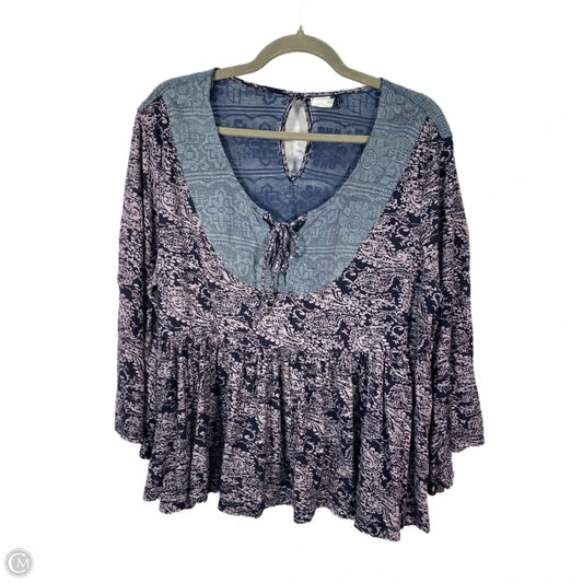 Top Long Sleeve By Akemi And Kin In Blue & Purple, Size: M