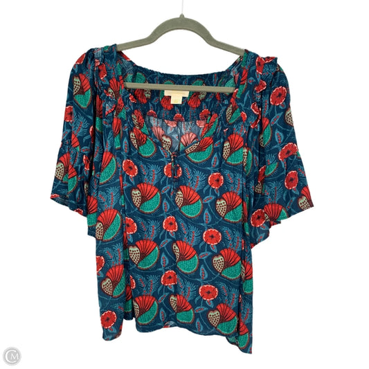 Top Short Sleeve By Maeve In Blue & Red, Size: Xs