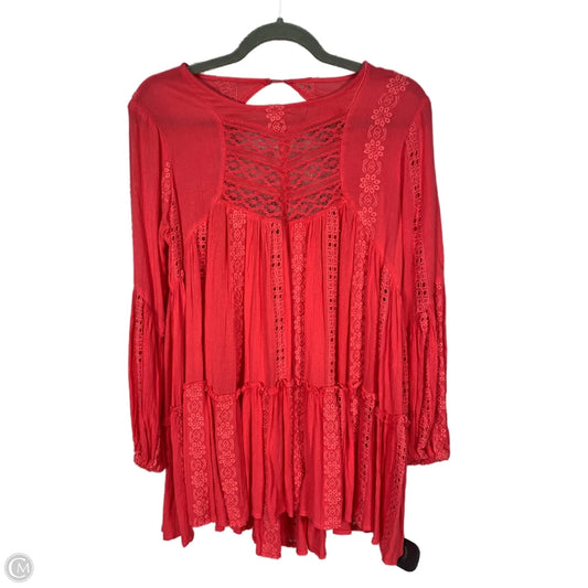 Top Long Sleeve By Free People In Pink, Size: Xs