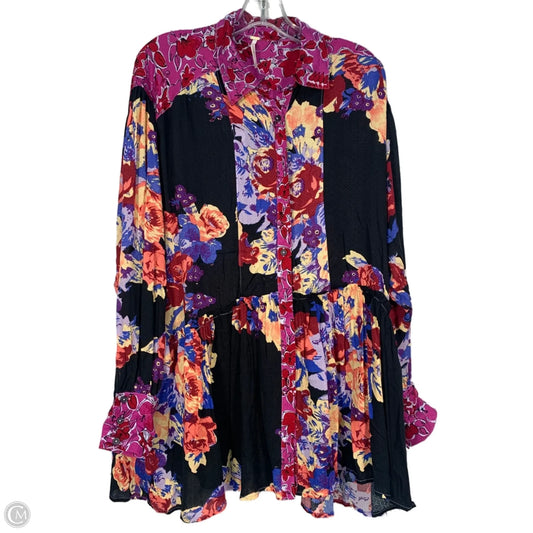 Top Long Sleeve By Free People In Black & Purple, Size: S