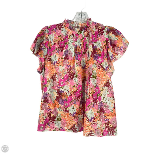Top Short Sleeve By Anthropologie In Orange & Purple, Size: Xs